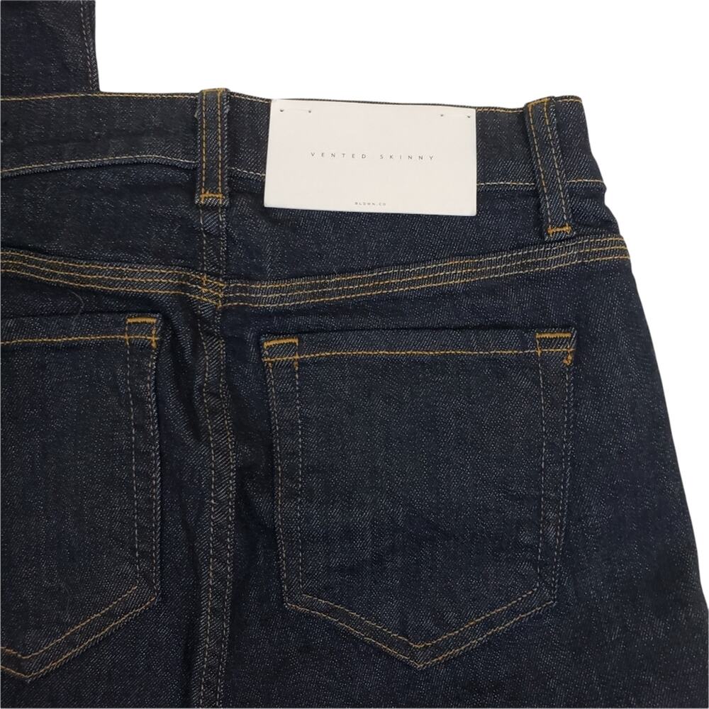 BLDWN Vented Hi Rise Skinny Jean Abyss Blue Dark Wash Women's 28 NEW - Picture 9 of 16